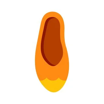 Minimalist vector illustration of orange ballet flat shoe Stock Illustration