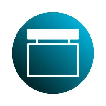 Minimalist vector illustration of a rectangular signboard mockup on a circu.. Stock Illustration