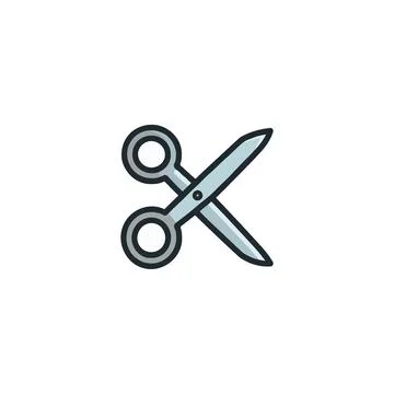 Minimalist vector illustration showing opened scissors ready to cut, perfec.. Stock Illustration