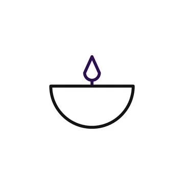 Minimalist vector illustration of a simple candle with unique flame for gra.. Stock Illustration