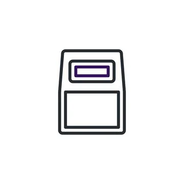 Minimalist vector illustration of a simplified electronic device outline on.. Stock Illustration