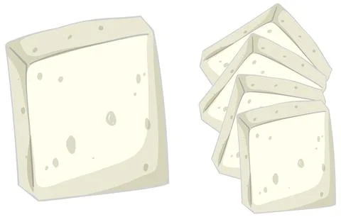 Minimalist Vector Illustration of Tofu Blocks Stock Illustration
