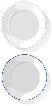 Minimalist Vector Illustration of Two Empty Plates Stock Illustration