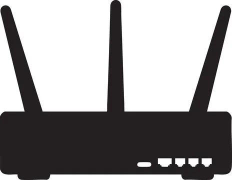 Minimalist Vector Illustration of a Wireless Router Ilustração Stock