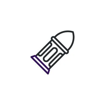 Minimalist vector image depicting a stylized bullet with architectural feat.. Illustrazione stock
