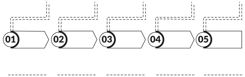 Minimalist vector infographic template featuring a 5-step Stock-Illustration