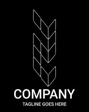 Minimalist Vector Outline Logo of number 2. Construction style number logo. Illustrazione stock