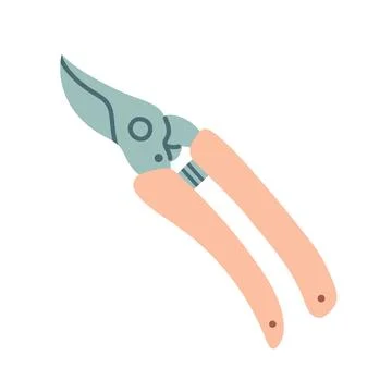 Minimalist vector pruning shears in soft pastel tones. Ideal for gardening Stock Illustration