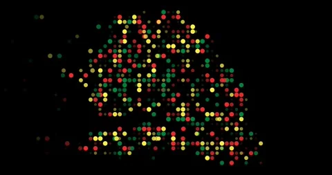 Minimalist Vector Senegal Map with Flying Dots Video stock 315386046