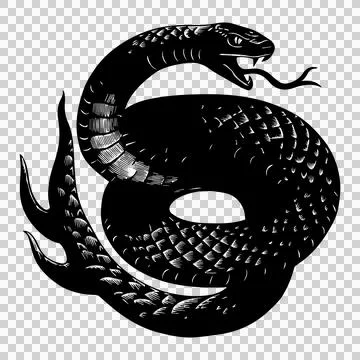 Minimalist vector snake cutout. Stock Illustration