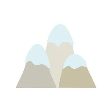 Minimalist Vector Snowy Mountain Icon for UI App and Web Design イラスト素材