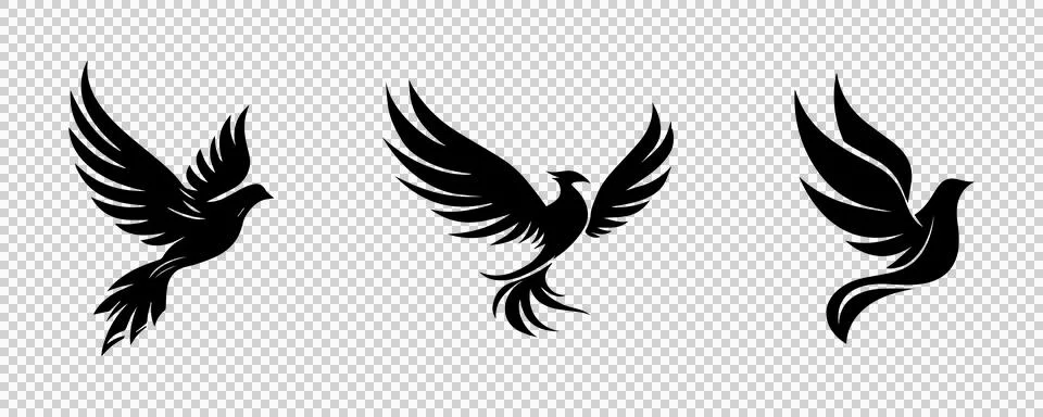 Minimalist vector-style bird flight illustration. Stock Illustration