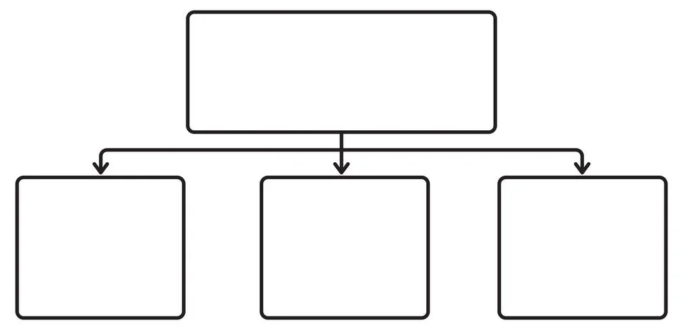 Minimalist vector template for hierarchy chart, flowchart, or business diagra Stock Illustration