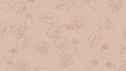 Minimalist Vegetable Pattern - A Seamless Design for Modern Kitchens. Stock Footage 321845582