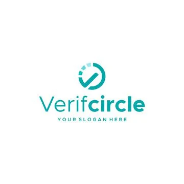 Minimalist Verifcircle check loading logo design Illustrazione stock