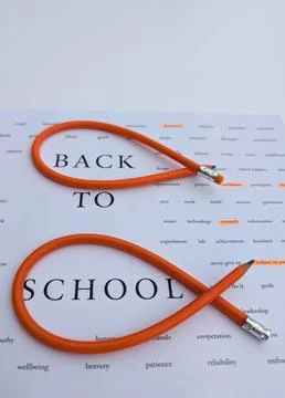 Minimalist vertical back to school concept featuring a single sheet of paper Stock Photos