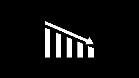 Minimalist vertical bar chart icon with underscore Видео 333685342