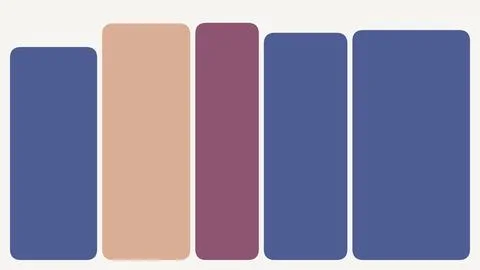 Minimalist vertical block pattern in deep blue muted purple and soft beige hu Ilustração Stock