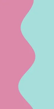 A minimalist vertical composition pairs soft rose and aqua fields in a flui.. Ilustração Stock
