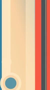 Minimalist vertical stripes pattern in cream, red, and blue with a calm, mo.. Illustrazione stock