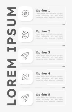 Minimalist vertical timeline infographic 5 steps Stock-Illustration