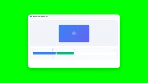 Minimalist Video Editor Interface with Moving Timeline Playhead Stock Footage 347627418