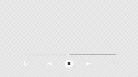 Minimalist video player interface with playback controls on dark background Stock Footage 337941793