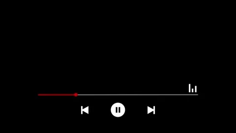 Minimalist video player interface with playback controls, progress bar indicator Stock Footage 338316238