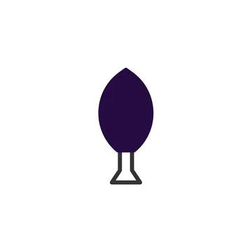 Minimalist violet leaf icon with geometric base representing growth and sim.. Stock Illustration