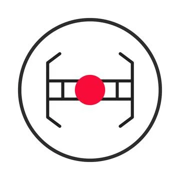 Minimalist visual interpretation featuring symmetrical linework intersectin.. Stock Illustration