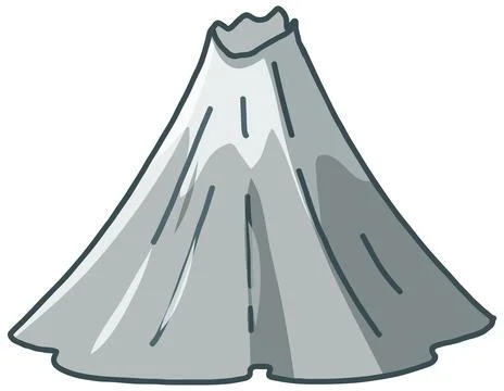 Minimalist Volcano Mountain Doodle Vector Illustration Isolated Stock Illustration