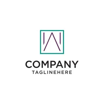 Minimalist W Logo Inside Square Shape Vector イラスト素材