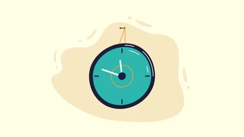 Minimalist wall clock animation with spinning hands on plain background. 스톡 동영상 338315949