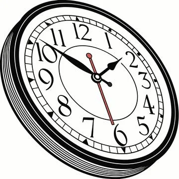 Minimalist Wall Clock Face Without Numbers Line Vector Illustration Stock Illustration