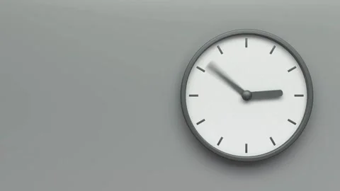 Minimalist wall clock with hands moving fast showing time Stock Footage 333835588
