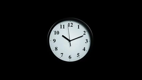 Minimalist wall clock showing 10:10, classic round analog clock Stock Footage 339588696