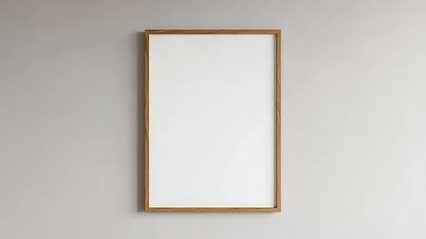 Minimalist wall with white canvas frame Stock Photos