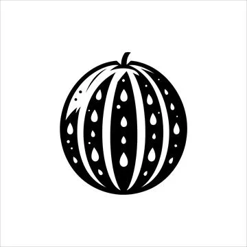 Minimalist Watermelon Silhouette Vector on White Background Stock Illustration