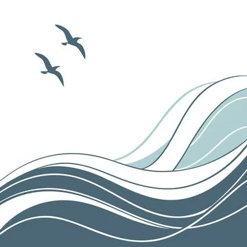 Minimalist Wave Line Pattern Abstract Background Stock Illustration