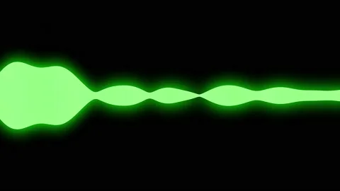 Minimalist Waveform Audio frequency spectrum abstract green on black sound waves Video stock 223597656