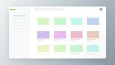 Minimalist Web Browser Interface Mockup with Search Bar and User Profile Icon Stock Footage 347562747