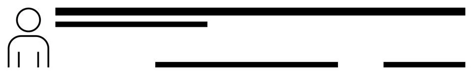 Minimalist Webpage Layout with User Icon and Horizontal Lines for Text Sectio Stock-Illustration