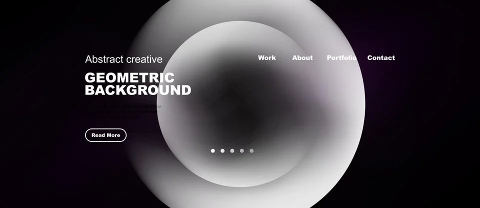 Minimalist website design features overlapping circles, text elements, 库存插图
