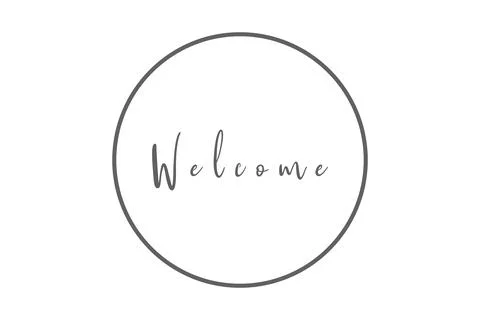 Minimalist Welcome Circle on White Background for Social Media Designs Stock Illustration