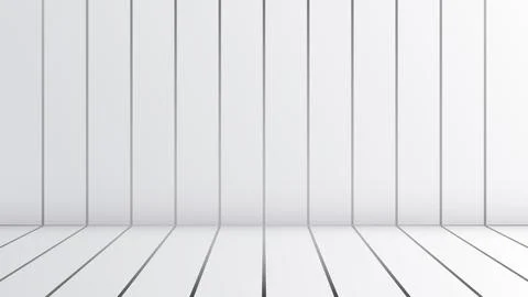Minimalist white 3d studio background with vertical panels and soft light s.. 库存插图