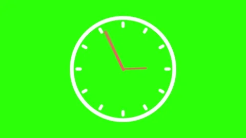 Minimalist white analog clock face on green screen background a simplified Vídeo Stock 336616324