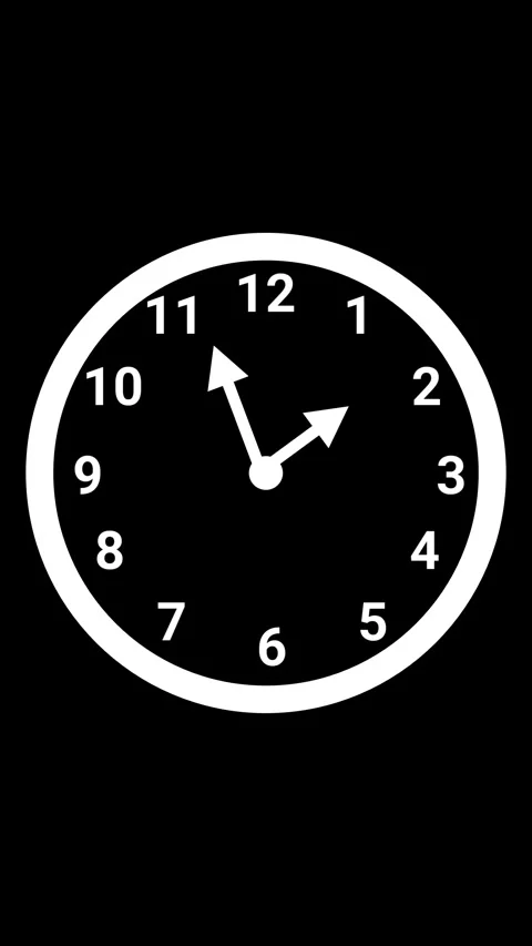 Minimalist white analog clock smooth loop animation. Stock Footage 315776192