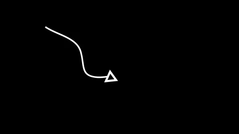 Minimalist white arrow on a dark background pointing diagonally upward to t.. 動画素材 337567868