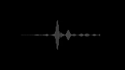 Minimalist White Audio Waveform Animation on Black Background Stock Footage 332451742