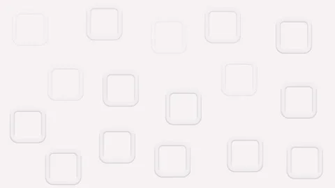 Minimalist white background with floating rounded squares animation, neutral Stock Footage 304737630